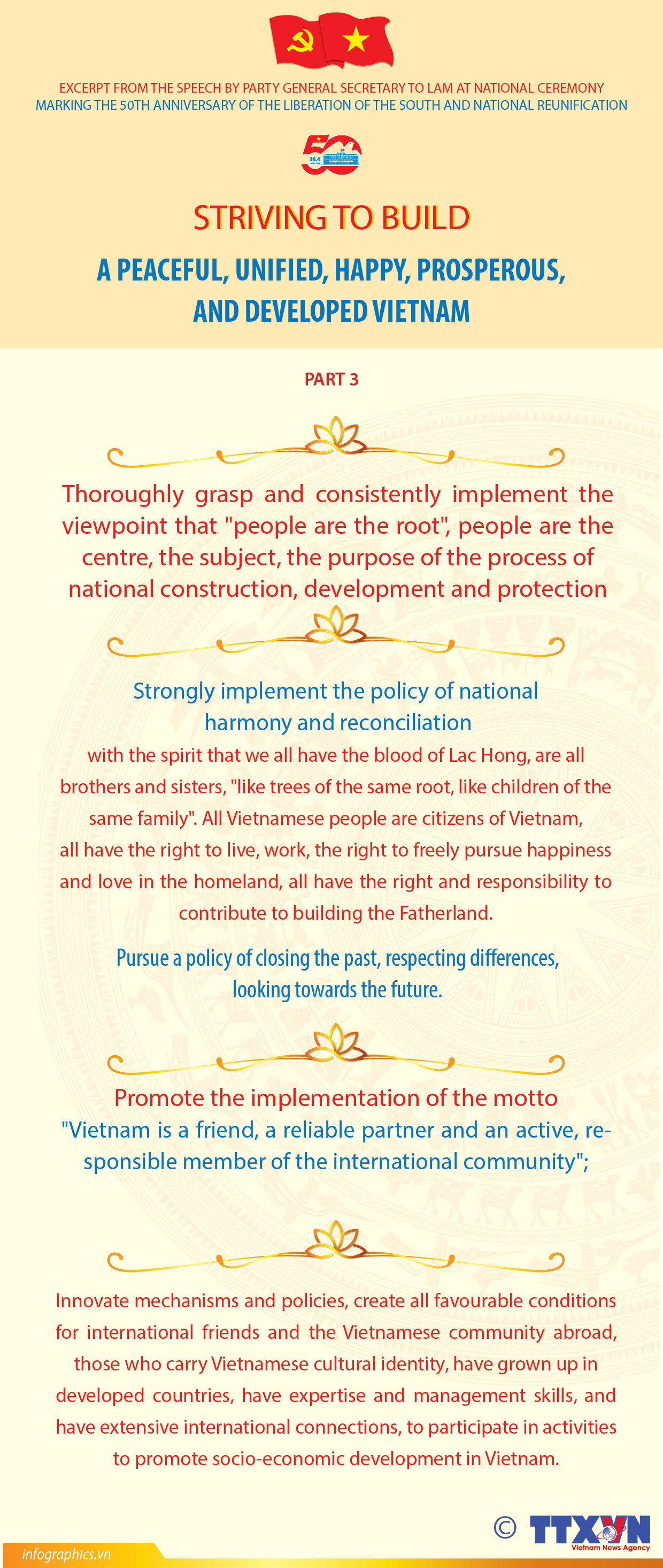 Striving to build a peaceful, unified, happy, prosperous, and developed Vietnam (Part 3)