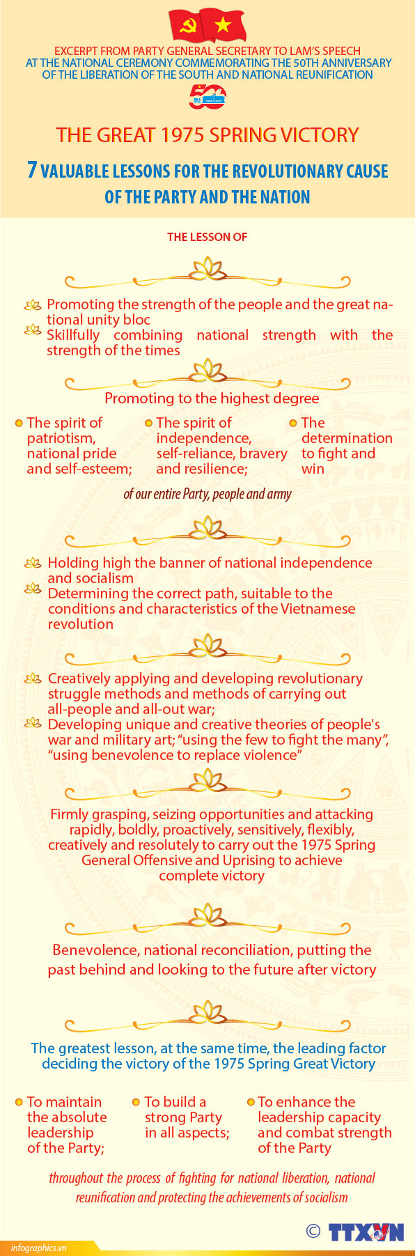 Seven valuable lessons for the revolutionary cause of the Party and the nation