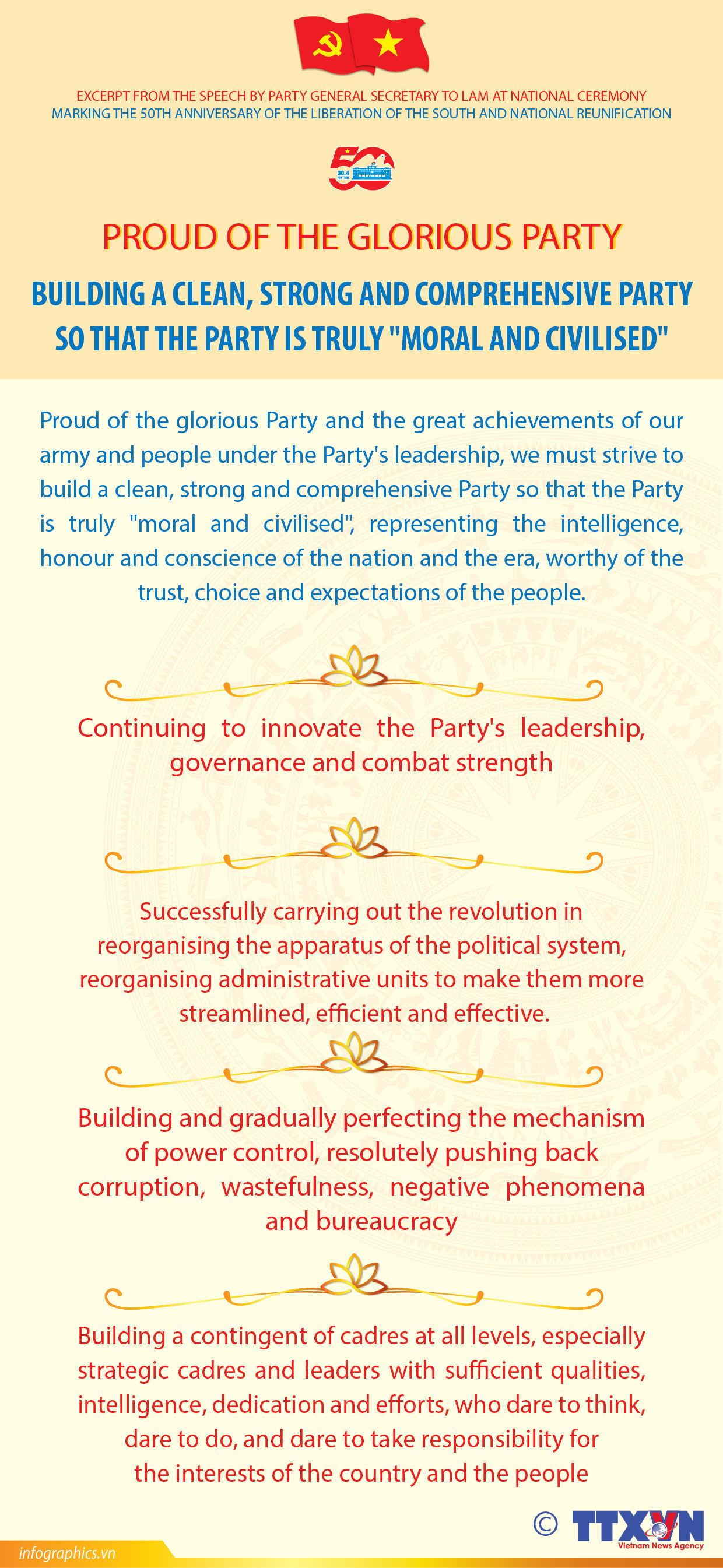 Build a clean, strong, and comprehensive Party to truly be