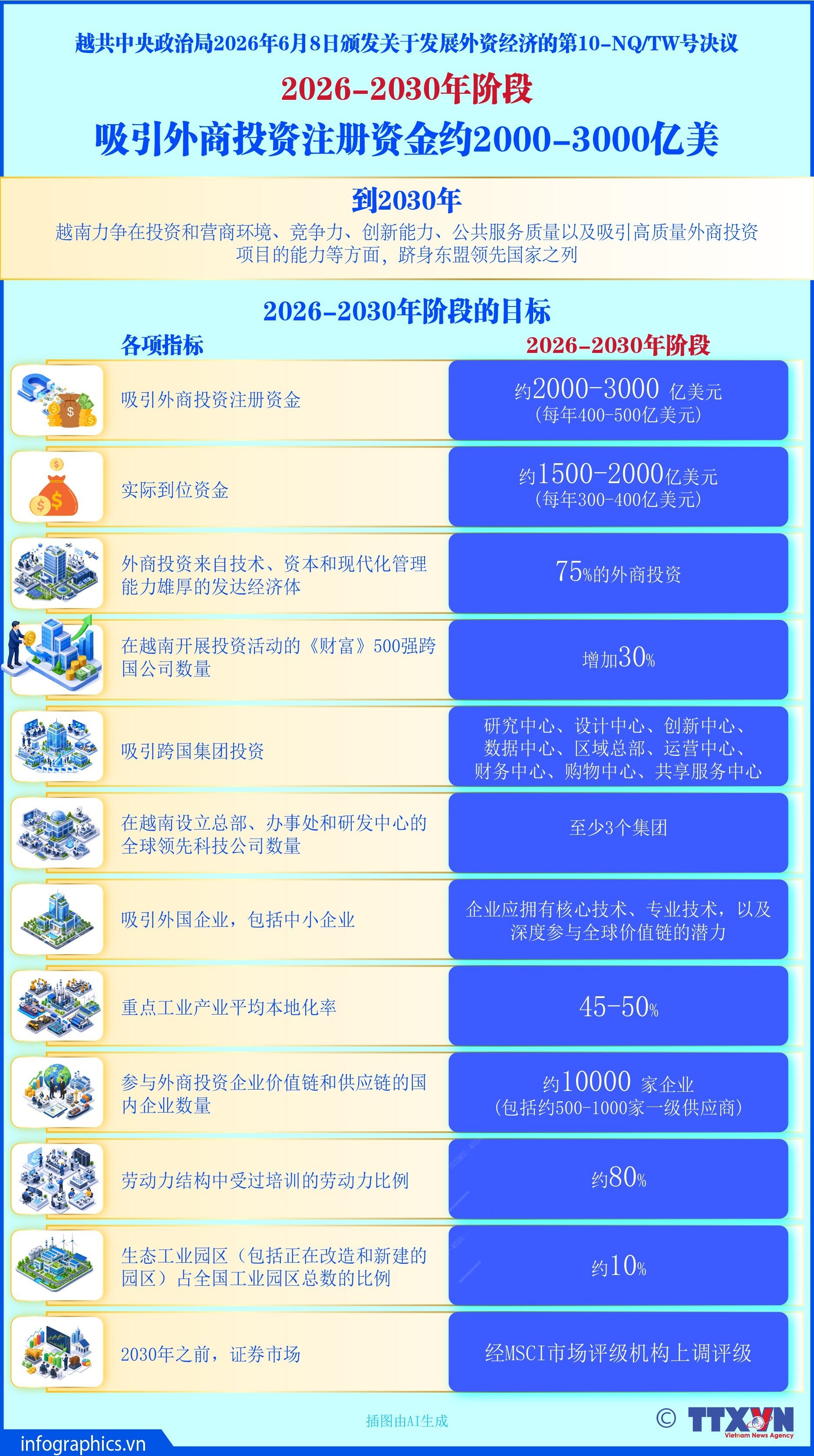 2026-2030年阶段：吸引外商投资注册资金约2000-3000亿美