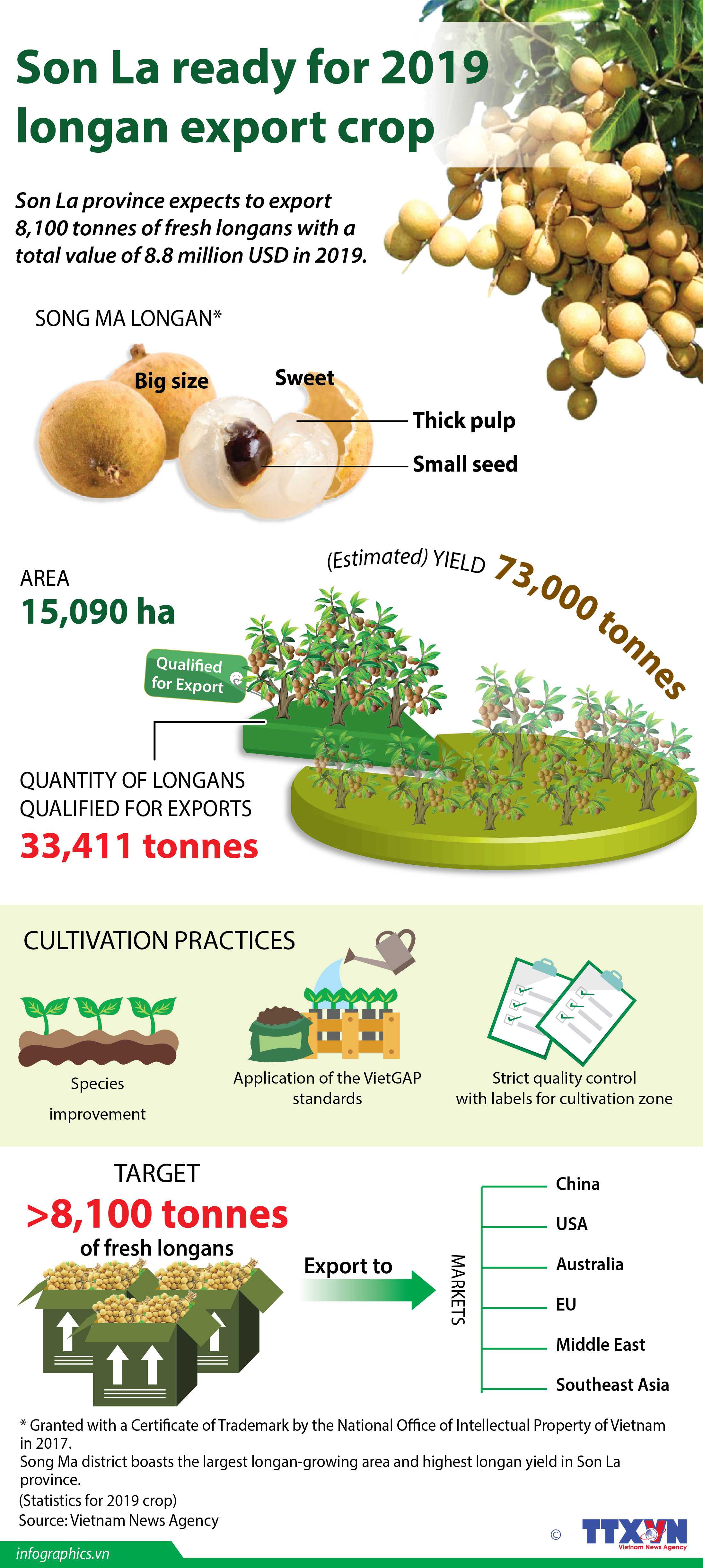 Son La ready for 2019 longan export crop