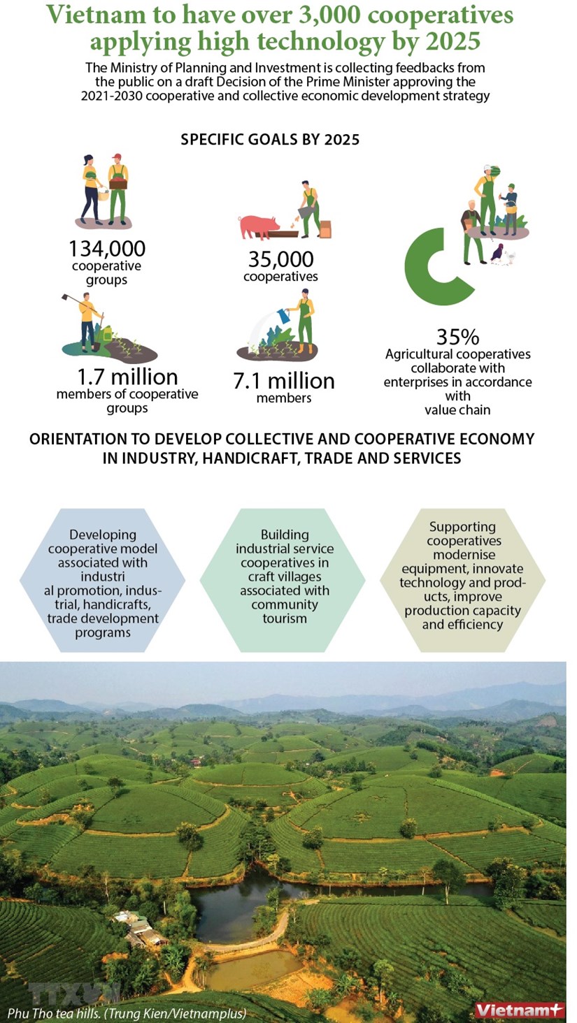 Vietnam to have over 3,000 cooperatives applying high technology by 2025